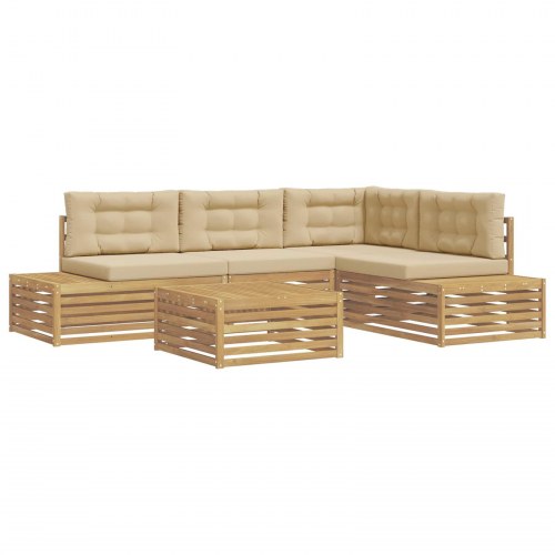 5 Stk Udendørs sofagruppe Polyester Hvid