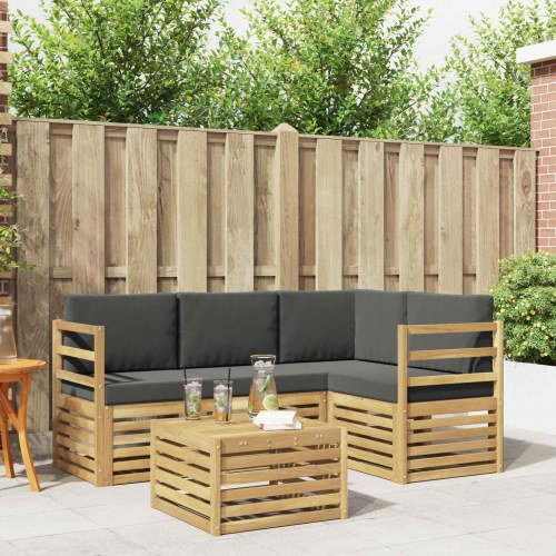 Udendørs sofagruppe 5 stk Hvid og antracit 59 x 59 x 37 cm