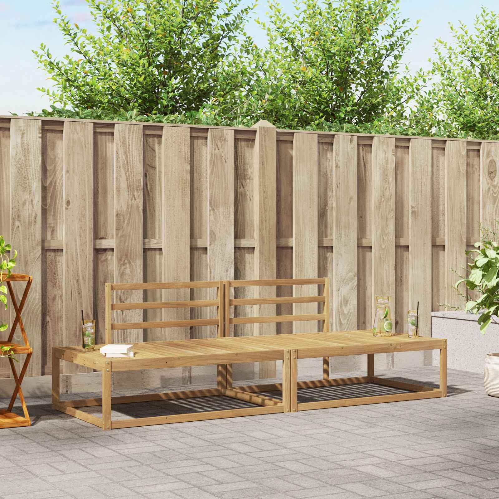 Udendørs sofagruppe Hvid 230,5 x 83 x 73 cm Massivt Akacietræ