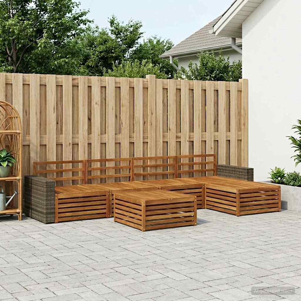 Udendørs sofagruppe 6 stk Naturfarvet 79 x 79 x 37 cm