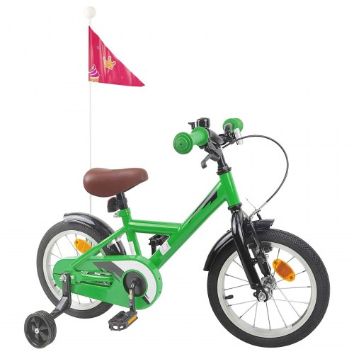 Børnecykel 14 tommer anbefalet til 3-5 år gammel Grøn