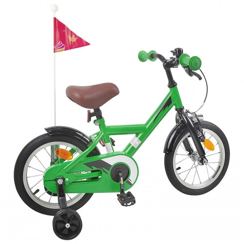 Børnecykel 14 tommer anbefalet til 3-5 år gammel Grøn