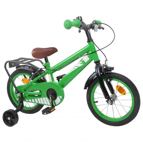 Børnecykel 14 tommer anbefalet til 3-5 år gammel Grøn