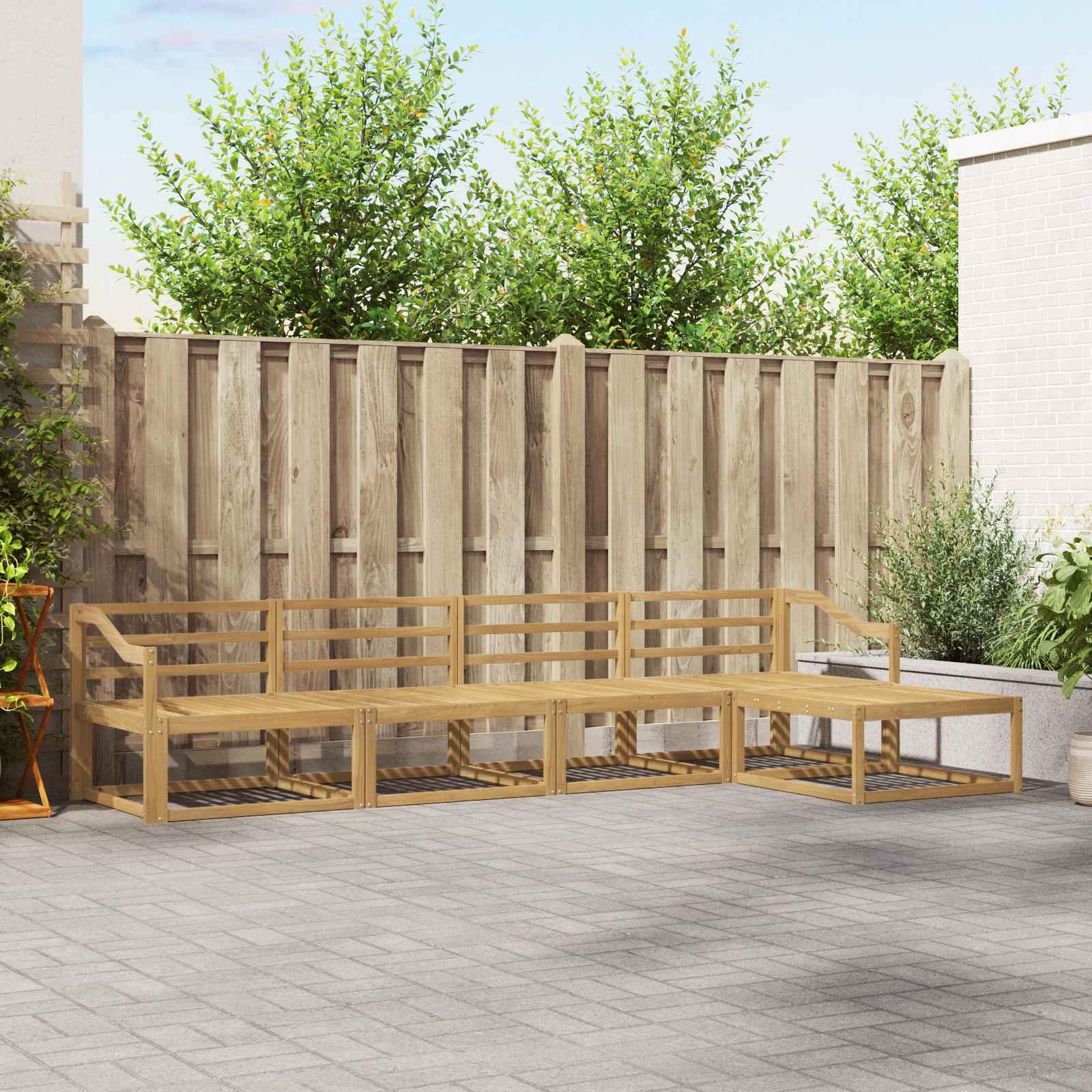 Udendørs sofagruppe 5 stk Hvid 325 x 162,5 x 73 cm