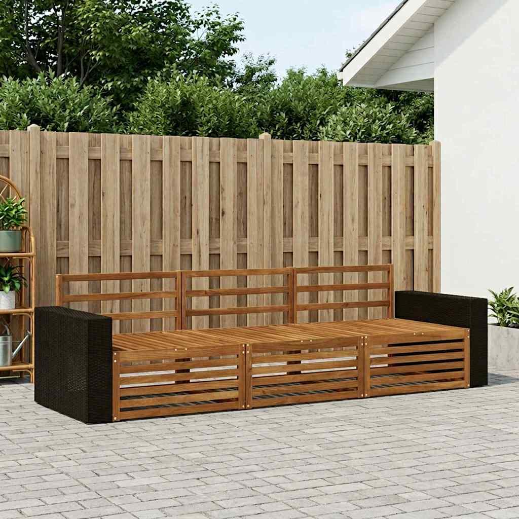 Udendørs sofagruppe 3 stk Naturfarvet Massivt Akacietræ