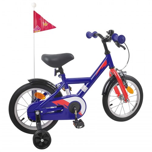 Børnecykel 14 tommer anbefalet til 3-5 år gammel Mørk blå