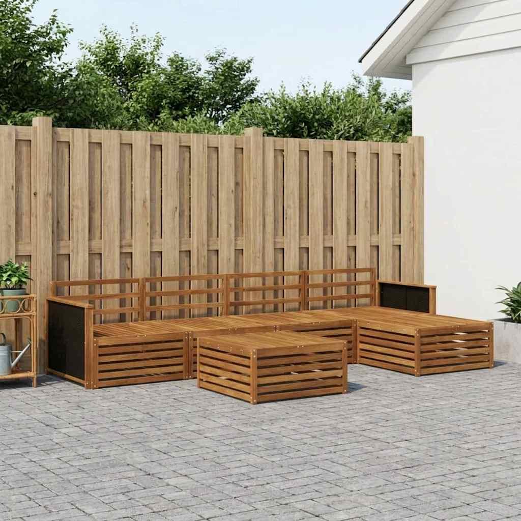Udendørs sofagruppe 6 stk Naturfarvet 79 x 79 x 37 cm