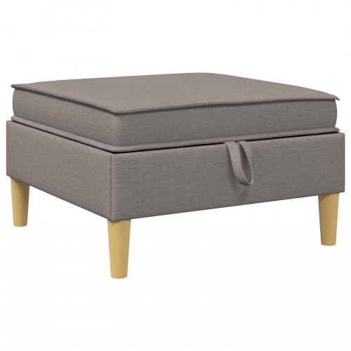 Sofa Puff med Opbevaring Gråbrun Stof