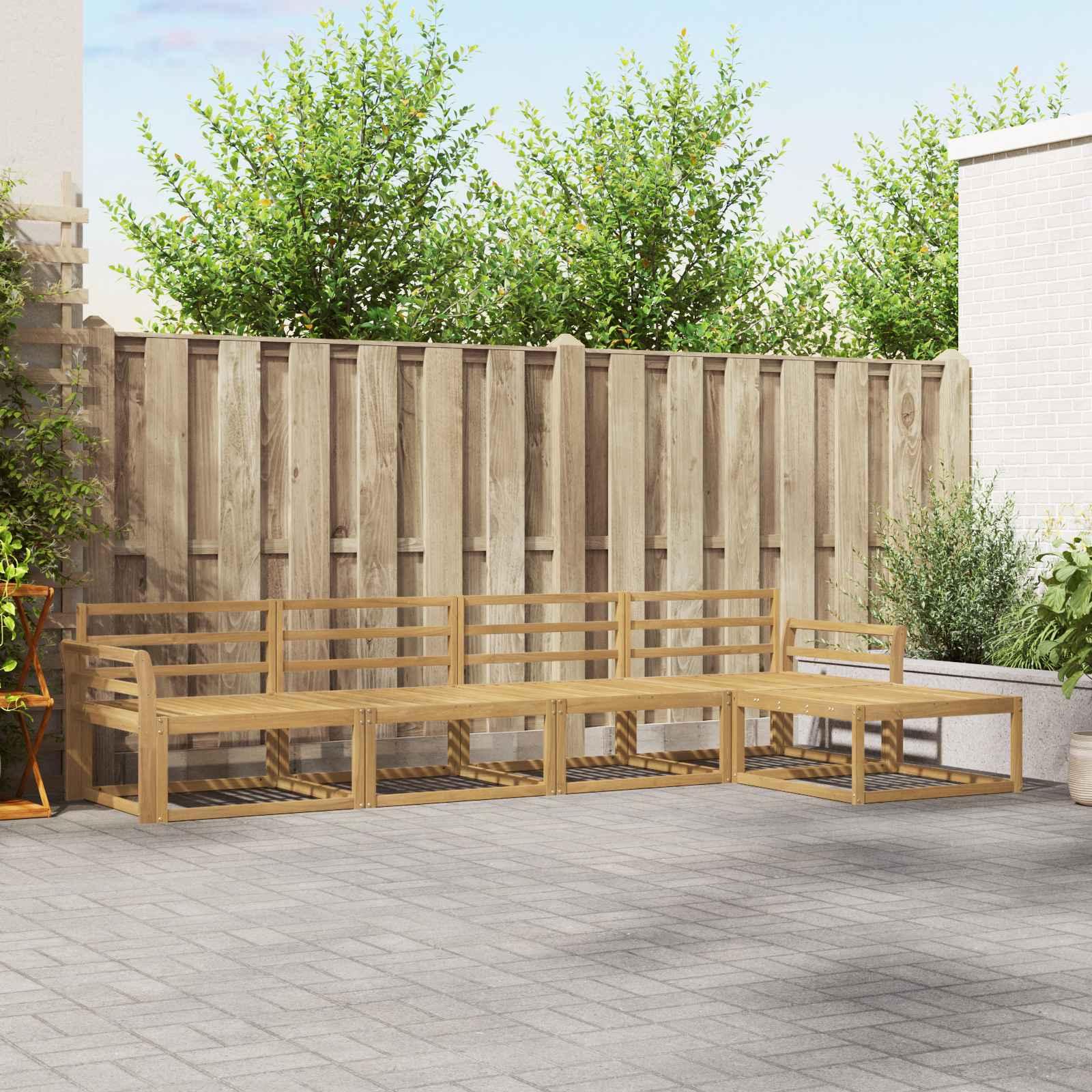 Udendørs sofagruppe 5 stk Hvid 333 x 162,5 x 73 cm