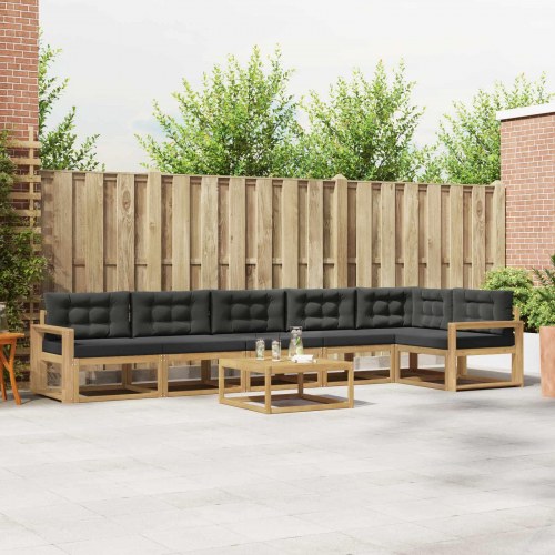 Udendørs sofagruppe 7 stk Hvid og antracit 79 x 79 x 37 cm