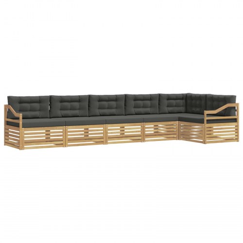 Udendørs sofagruppe 6 stk Hvid og antracit 404 x 166,5 x 73 cm
