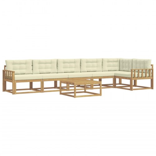 Udendørs sofagruppe 7 stk Hvid og cremefarvet 79 x 79 x 37 cm
