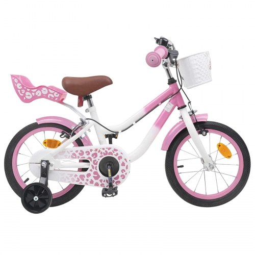 Børnecykel Med Trænehjul 16 tommer til 4-6 år gamle Lys pink