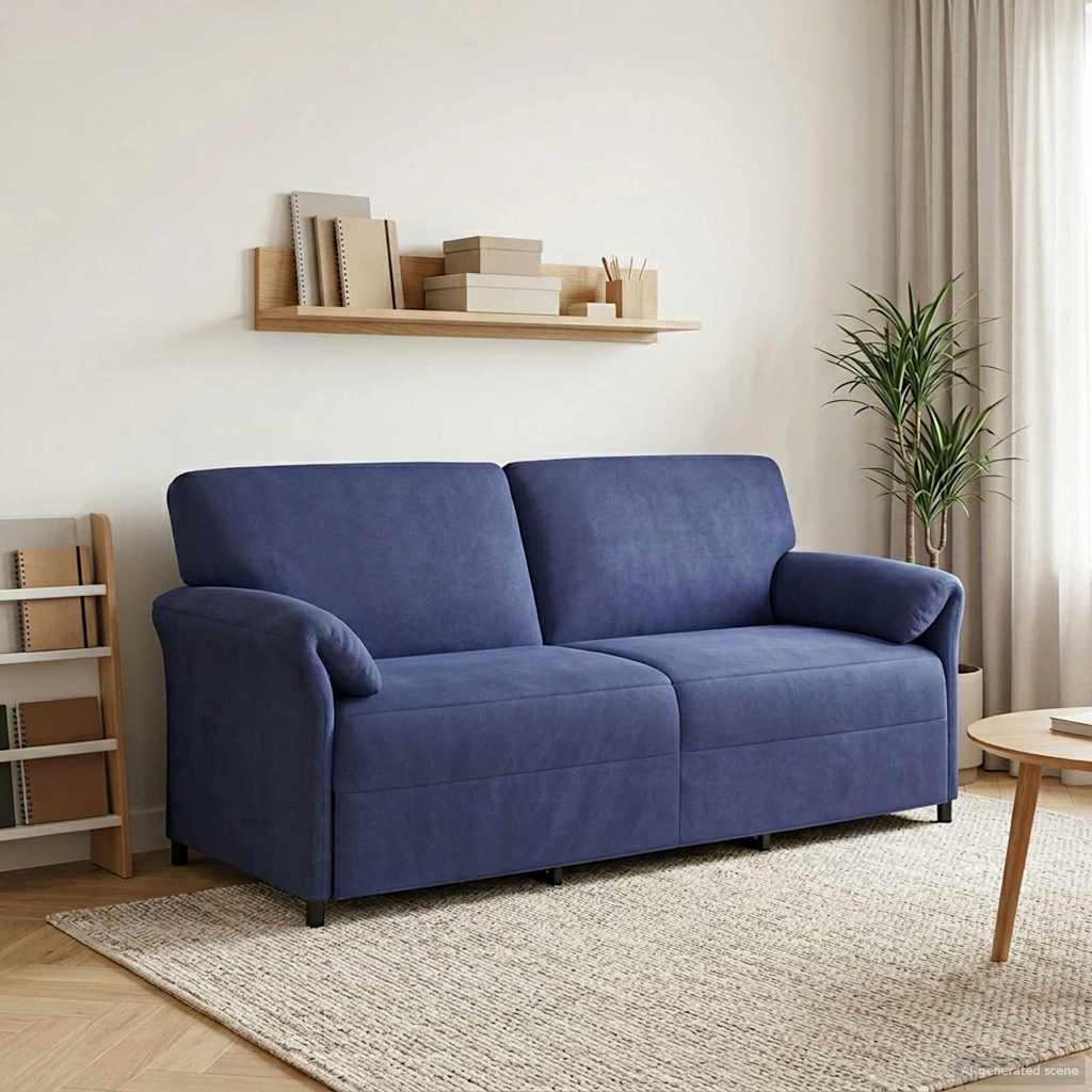3-personers sofa Politi blå 198 x 83 x 95 cm Fløjl