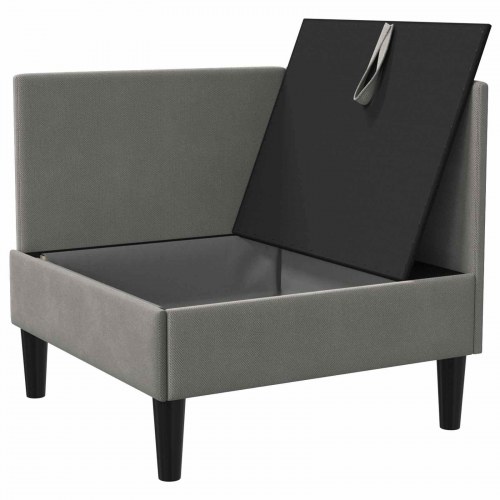 Hjørne Sofa med Opbevaring Mørkegrå Fløjl