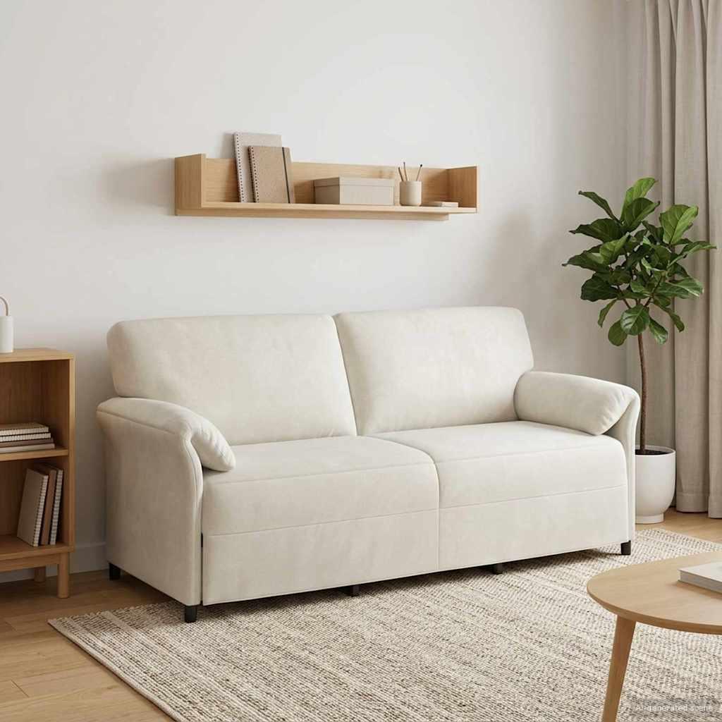 3-personers sofa Cremefarvet 198 x 83 x 95 cm Fløjl