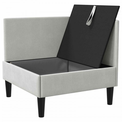 Hjørne Sofa med Opbevaring Lysegrå Fløjl