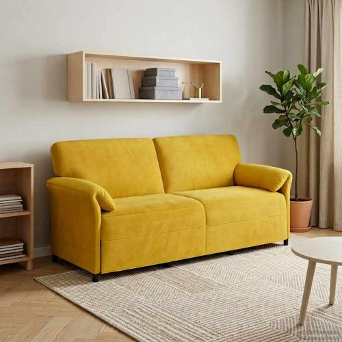 3-personers sofa Gul 198 x 83 x 95 cm Fløjl