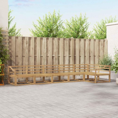 Udendørs sofagruppe 6 stk Hvid 404 x 166,5 x 73 cm