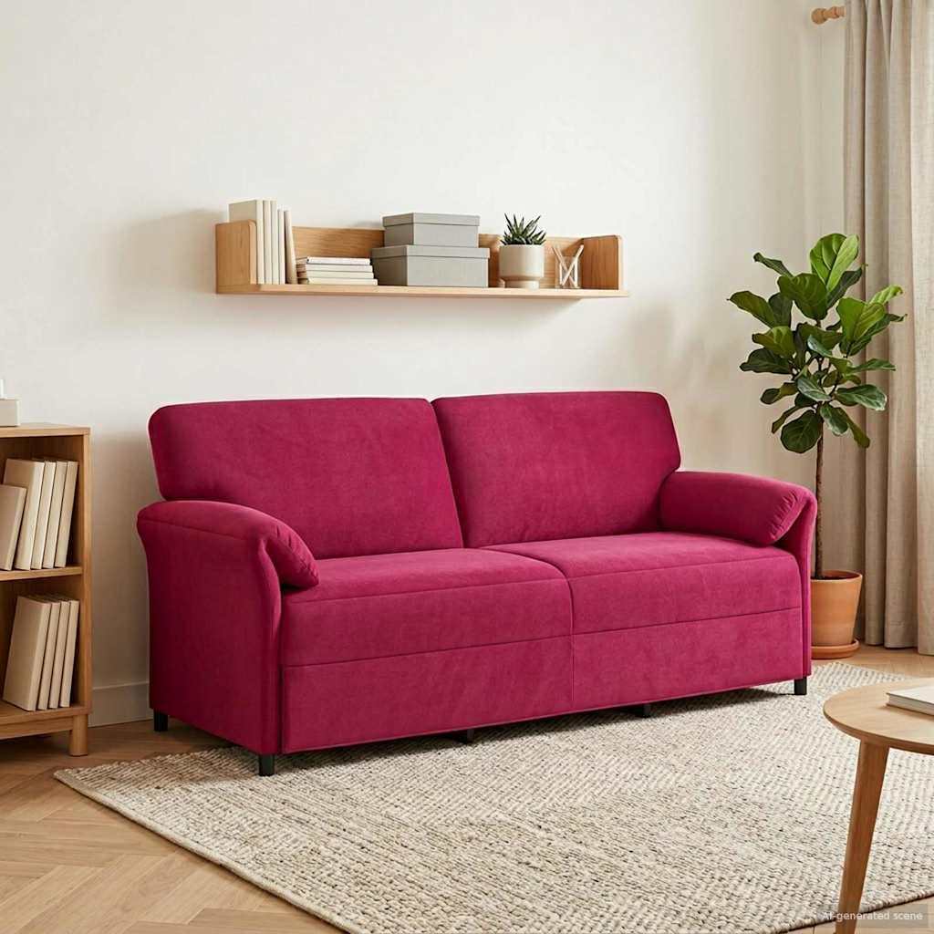 3-personers sofa Vinrød 198 x 83 x 95 cm Fløjl