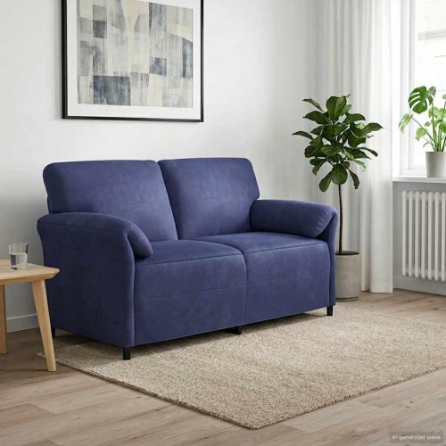 2-personers sofa Politi blå 158 x 83 x 95 cm Fløjl