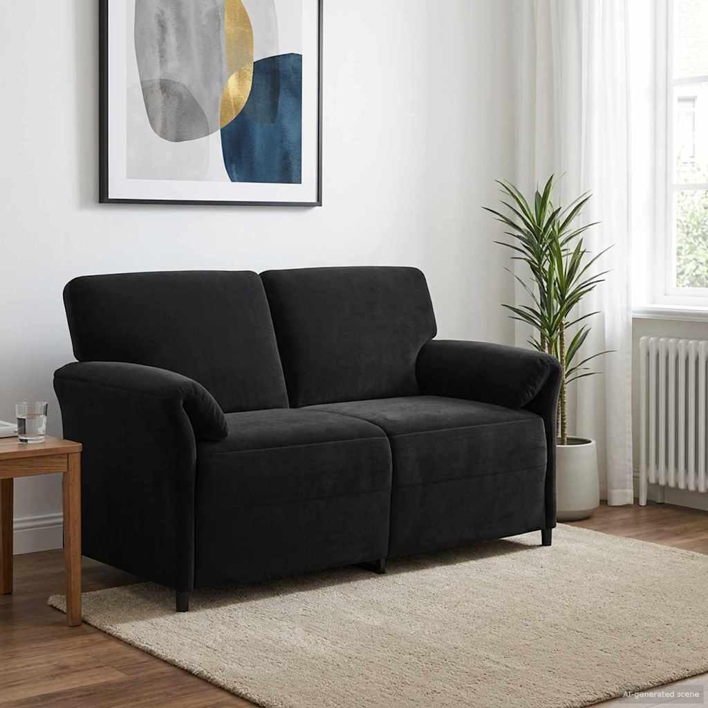 2-personers sofa Sort 158 x 83 x 95 cm Fløjl