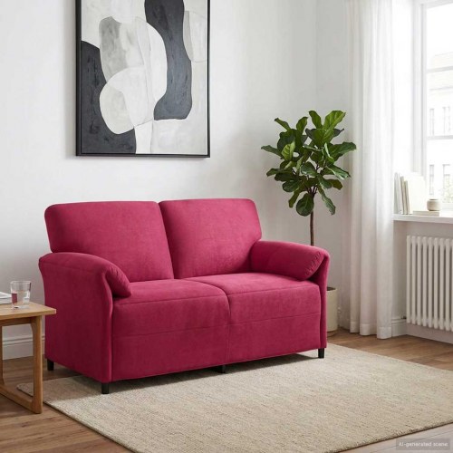 2-personers sofa Vinrød 158 x 83 x 95 cm Fløjl