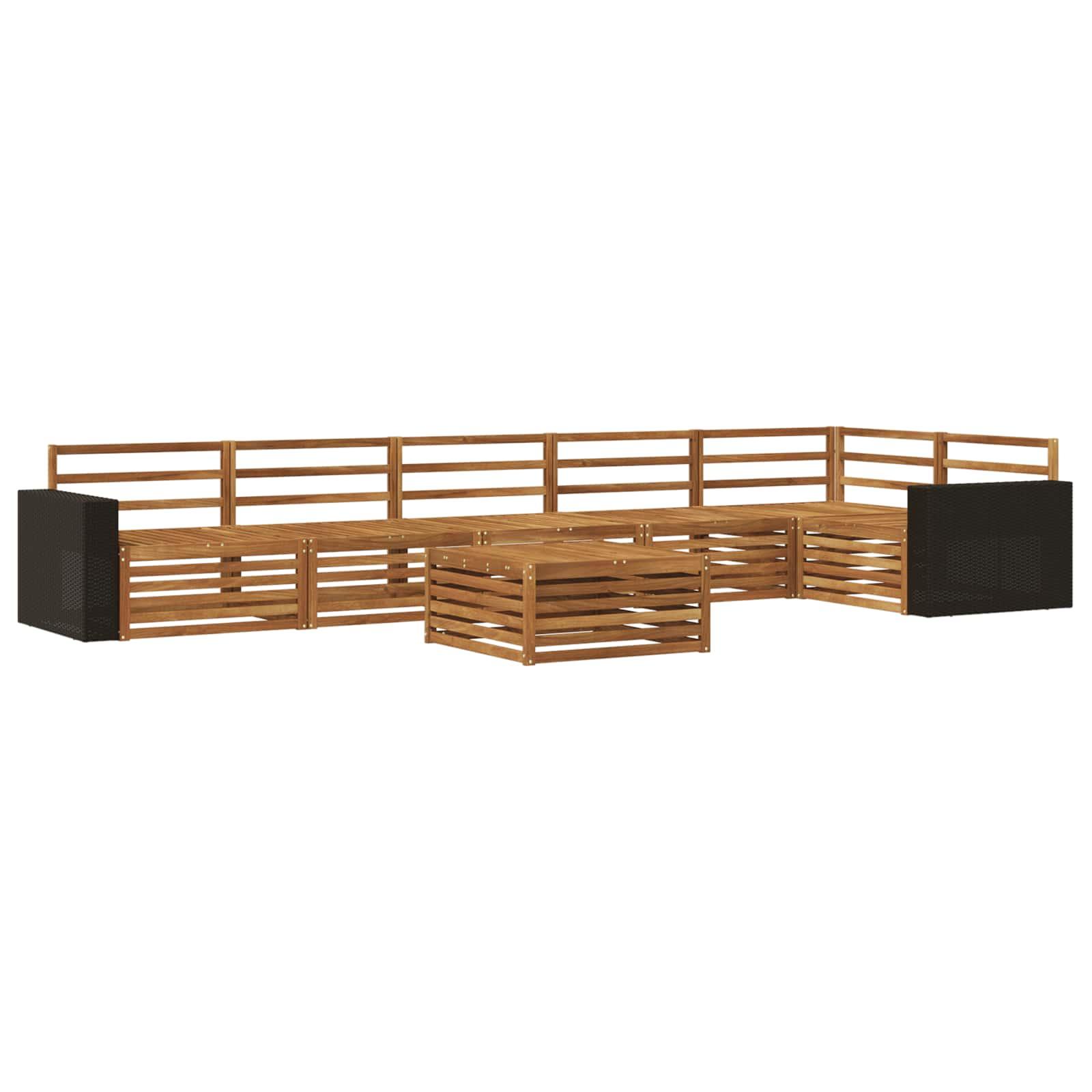 Udendørs sofagruppe 7 stk Naturfarvet 79 x 79 x 37 cm