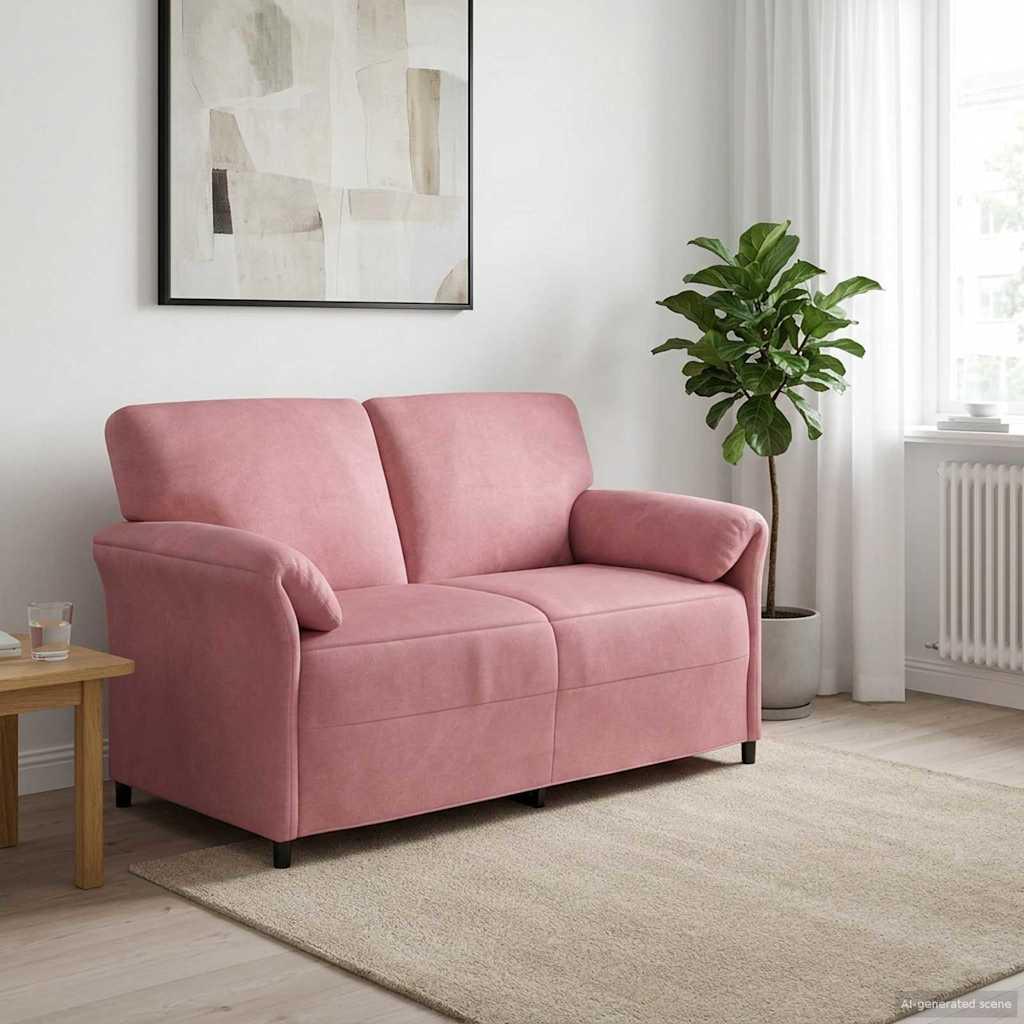2-personers sofa Lyserød 158 x 83 x 95 cm Fløjl