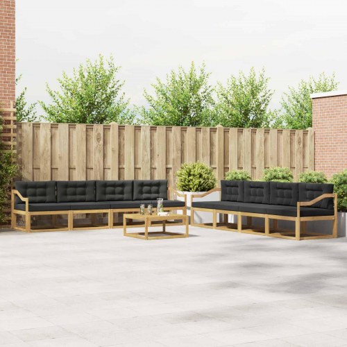 Udendørs sofagruppe 9 stk Hvid og antracit 79 x 79 x 37 cm