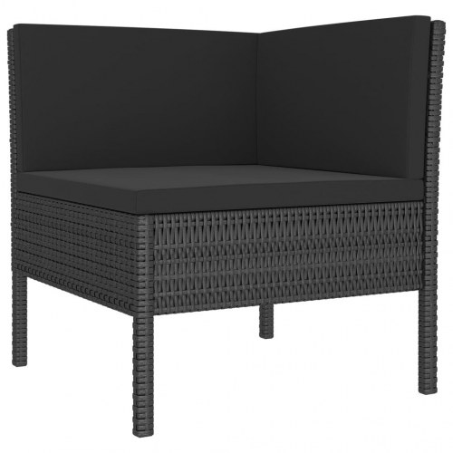Loungesæt til haven 11 dele med hynder polyrattan sort