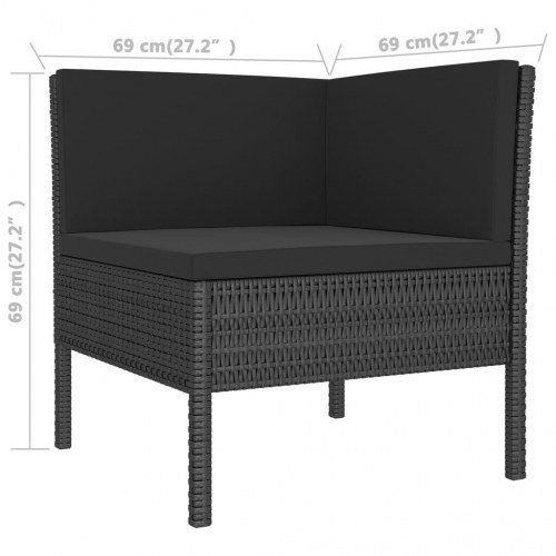 Loungesæt til haven 11 dele med hynder polyrattan sort