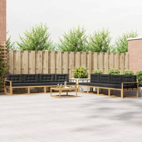Udendørs sofagruppe 9 stk Hvid og antracit 79 x 79 x 37 cm