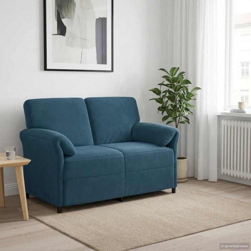 2-personers sofa Blå 138 x 83 x 95 cm Fløjl