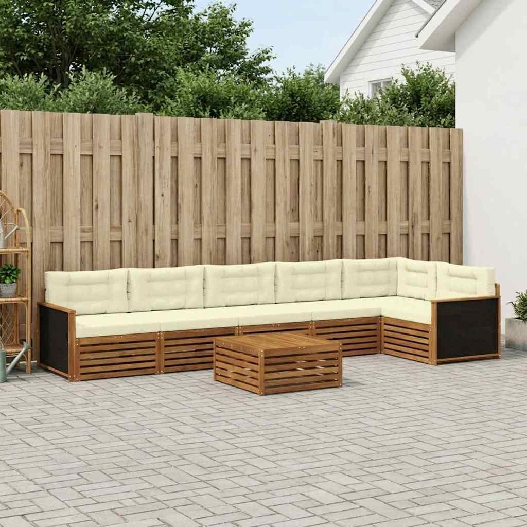 Udendørs sofagruppe 7 stk Naturlig og Fløde 79 x 79 x 37 cm