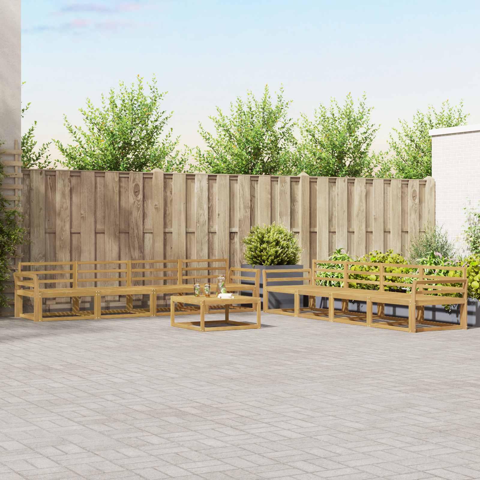 Udendørs sofagruppe 9 stk Hvid 79 x 79 x 37 cm