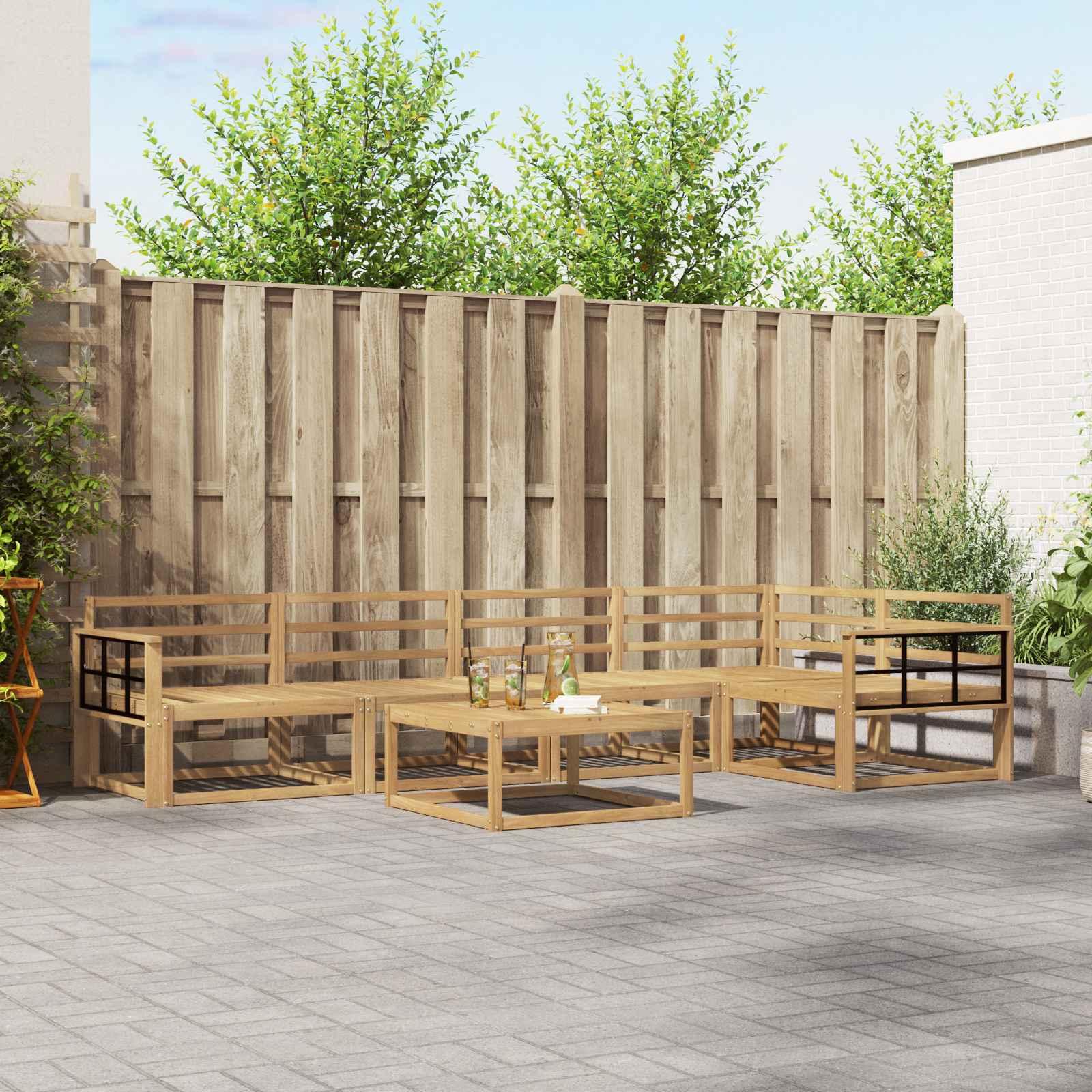 Udendørs sofagruppe 6 stk Hvid 79 x 79 x 37 cm