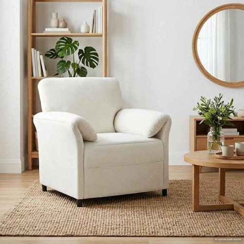 1-personers sofa Cremefarvet 88 x 83 x 95 cm Fløjl