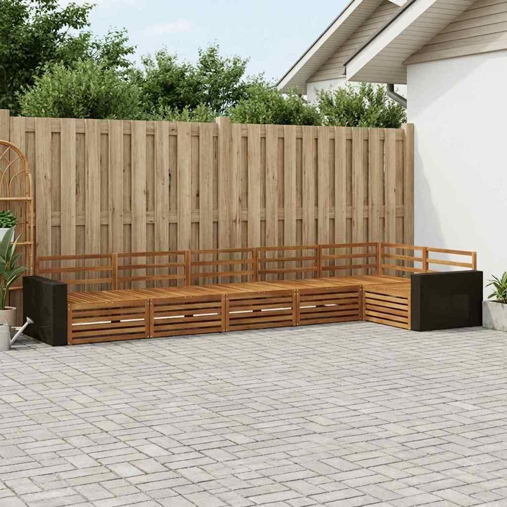 Udendørs sofagruppe 6 stk Naturfarvet 402 x 172,5 x 73 cm