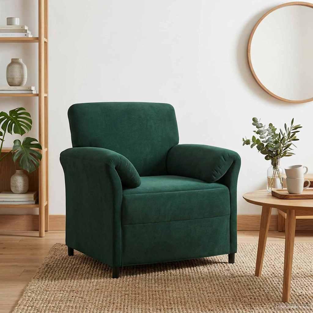 1-personers sofa Mørkegrøn 88 x 83 x 95 cm Fløjl
