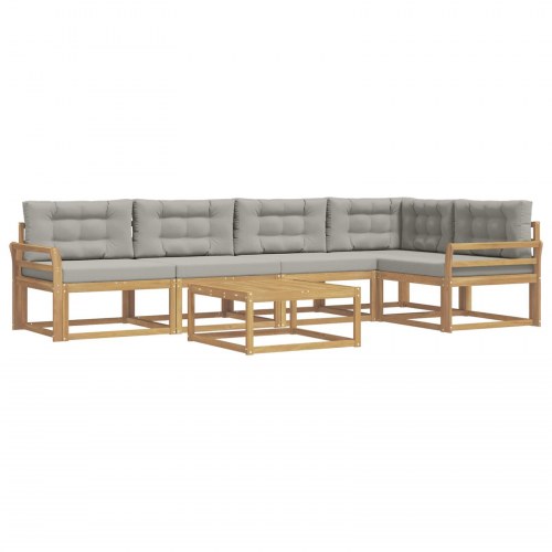 Udendørs sofagruppe 6 stk Hvid og lysegrå 79 x 79 x 37 cm