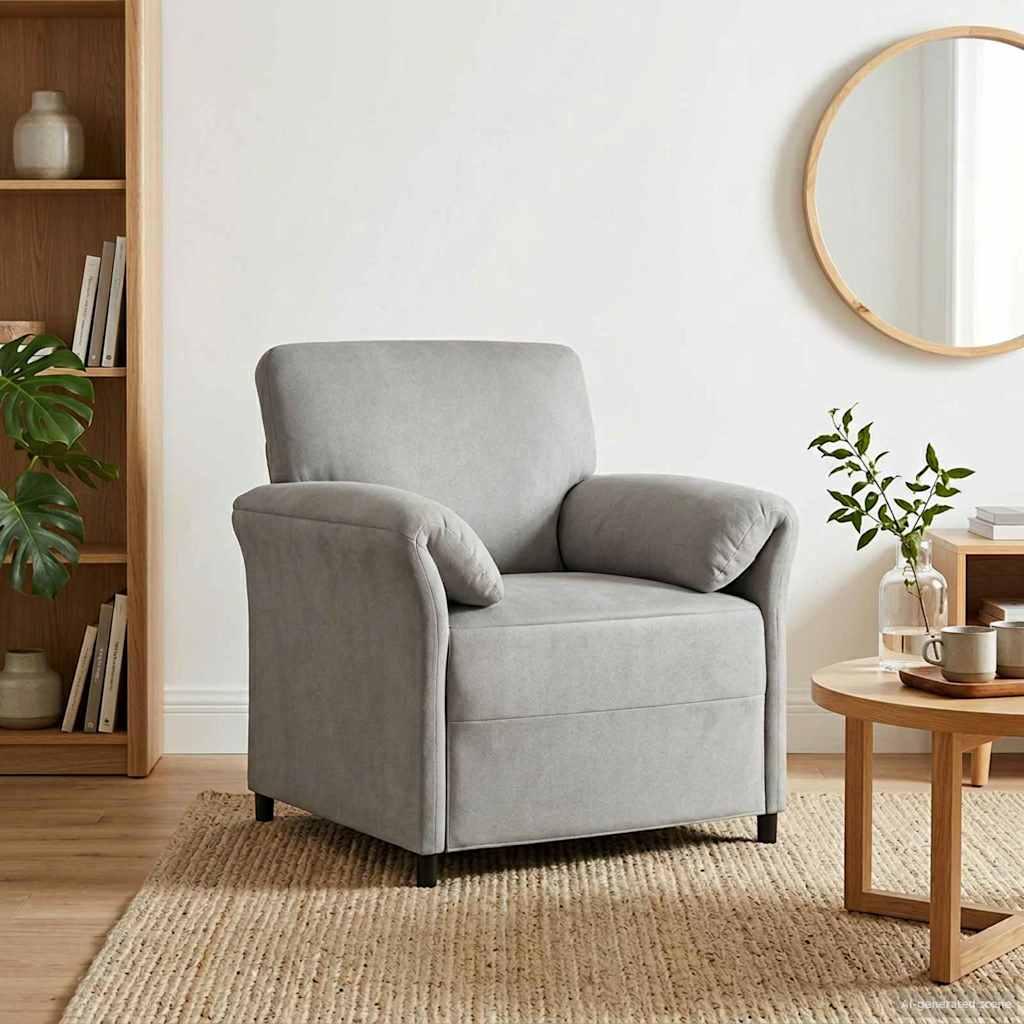 1-personers sofa Lysegrå 88 x 83 x 95 cm Fløjl