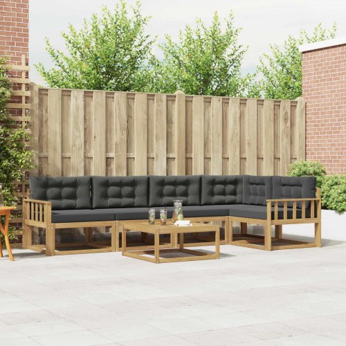 Udendørs sofagruppe 6 stk Hvid og antracit 79 x 79 x 37 cm