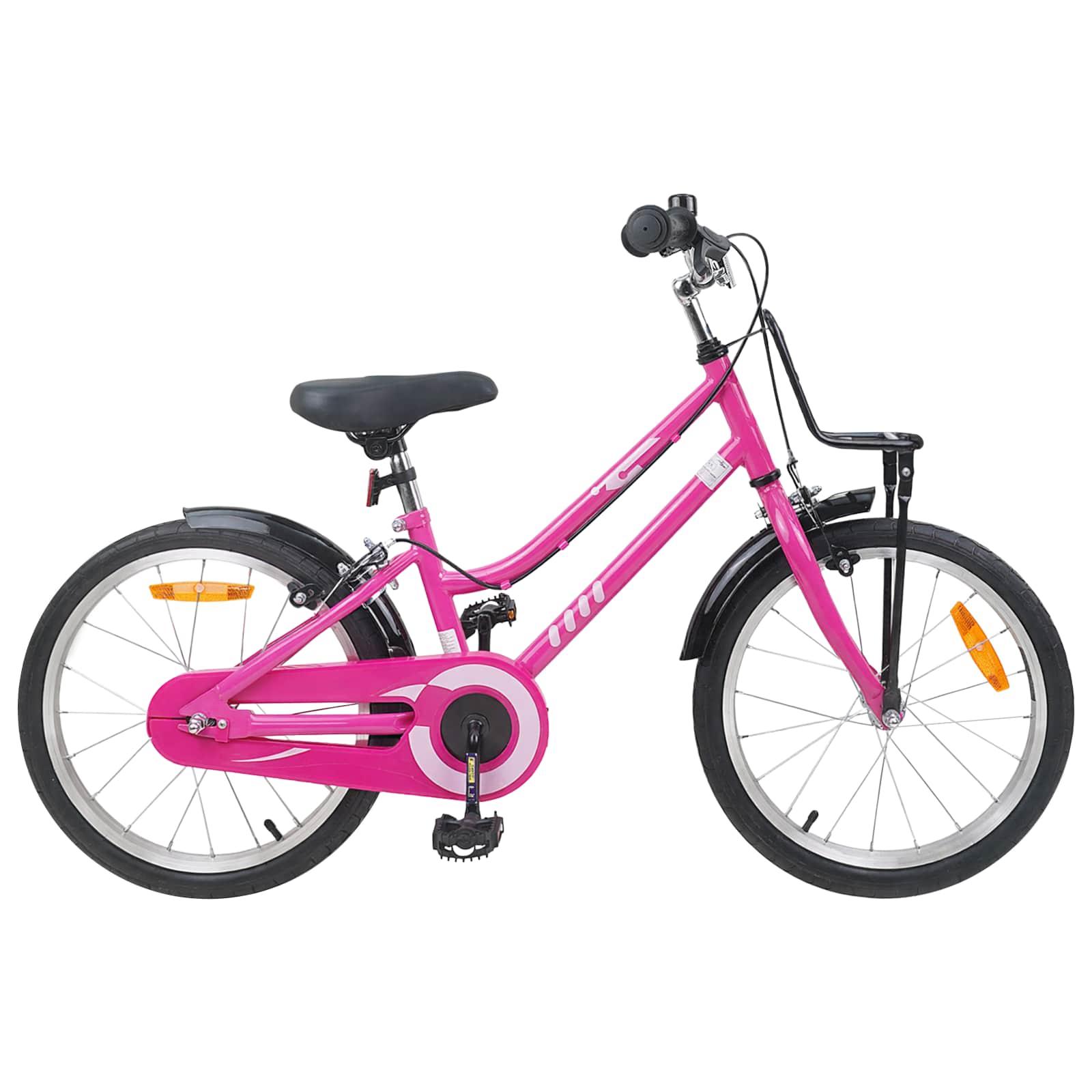 Børnecykel 18 tommer til 5-7 år gammel Pink og Sort