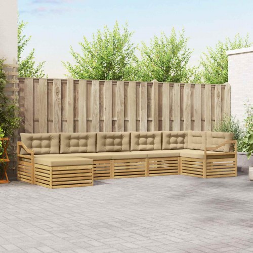 Udendørs sofagruppe 7 stk Hvid og Beige