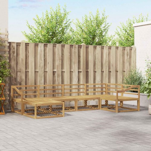 Udendørs sofagruppe 6 stk Hvid 325 x 166,5 x 73 cm