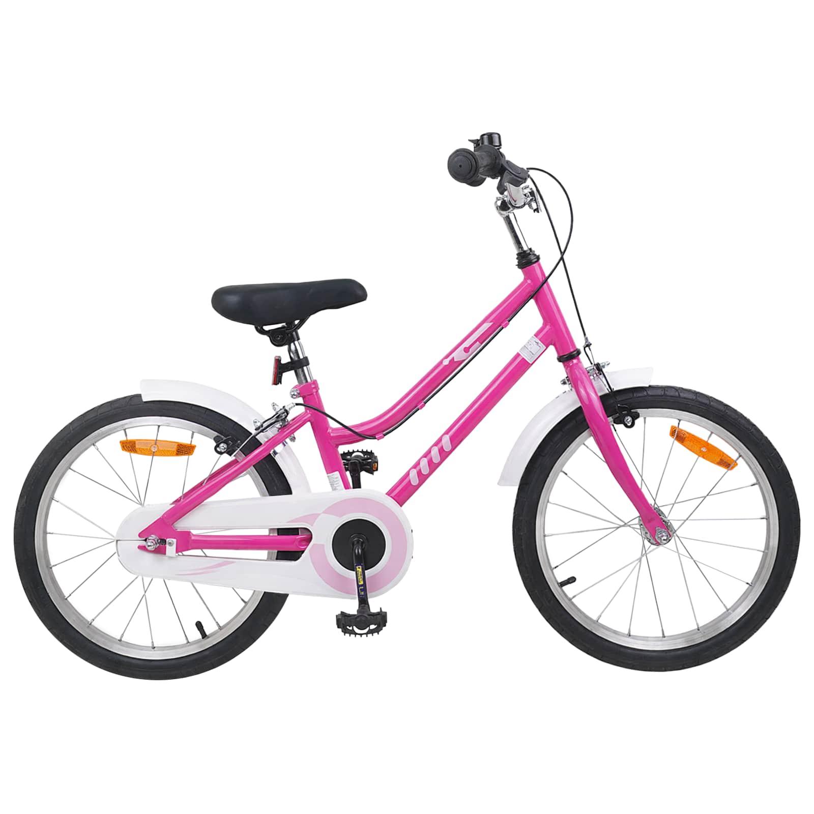 Børnecykel 18 tommer til 5-7 år gammel Pink Hvid