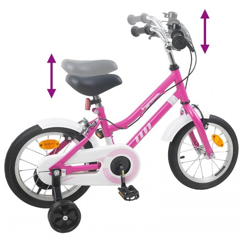 Børnecykel 16 tommer til 4-6 år gamle Pink Hvid