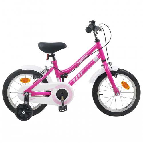 Børnecykel 14 tommer anbefalet til 3-5 år gammel Pink Hvid