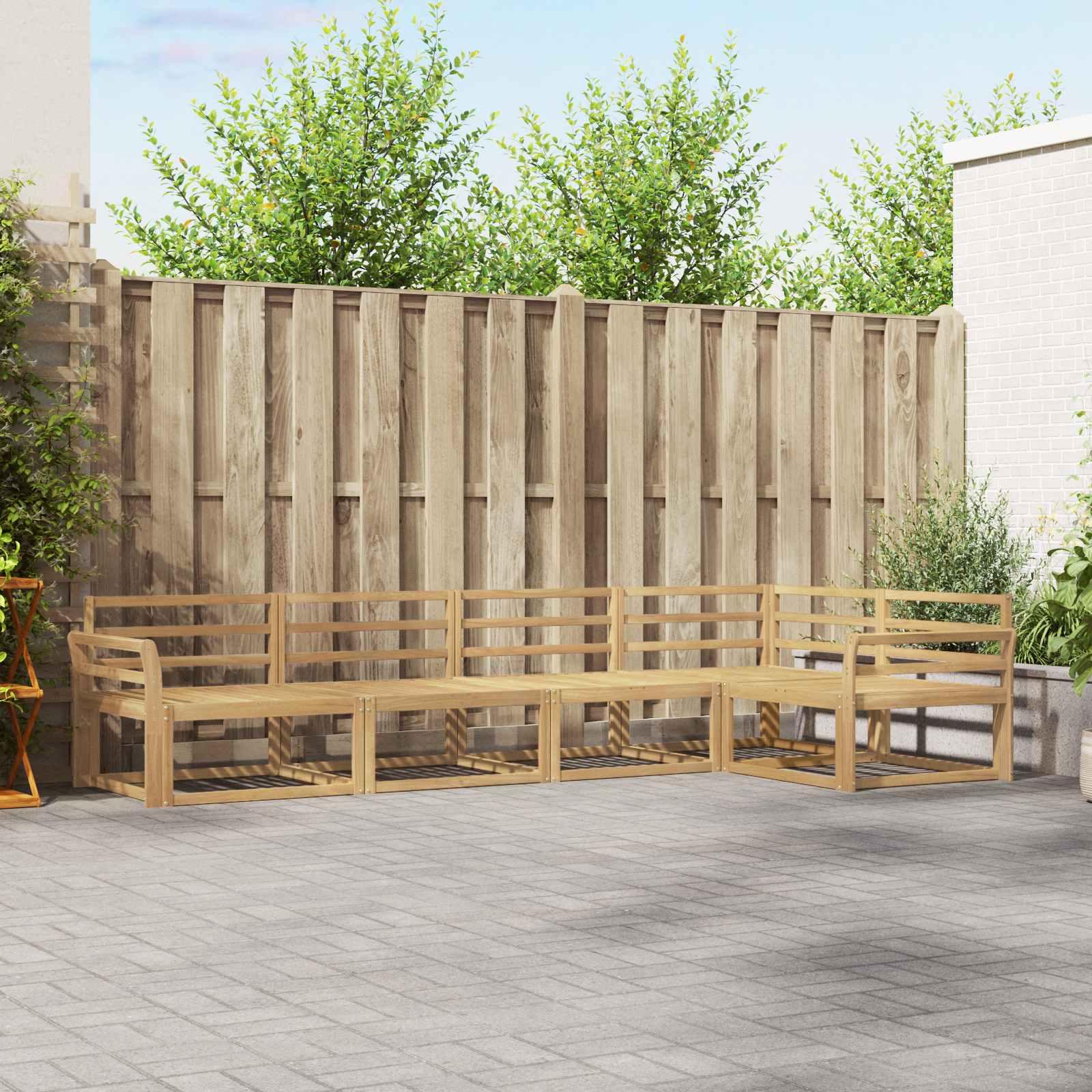 Udendørs sofagruppe 5 stk Hvid 329 x 170,5 x 73 cm